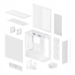 Arctic Xtender (White) transparent window with GPU vertical mount - Mid Tower Case w. A-RGB Fans