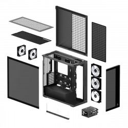 Arctic Xtender (Black) black window w/o GPU vertical mount - Mid Tower Case w. A-RGB Fans