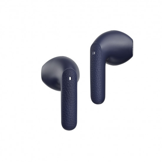 QCY Air Blue Semi-Ear TWS Earbuds, quad Mic ENC multi-point connection, leather grain case
