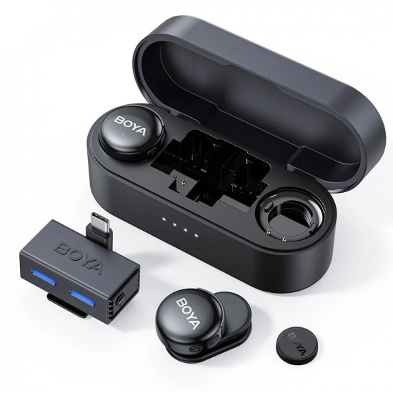 BOYALINK 3 - Type-C  3,5mm AI-Powered Button Wireless Microphone 2 TX + 1 RX + charging Case