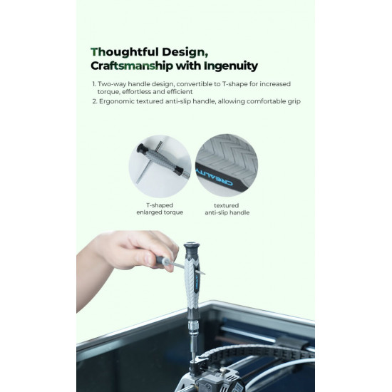 Creality 3D Printer Tool Wrap Kit Pro - 34 pieces of bits for screwdrivers and post-processing tools
