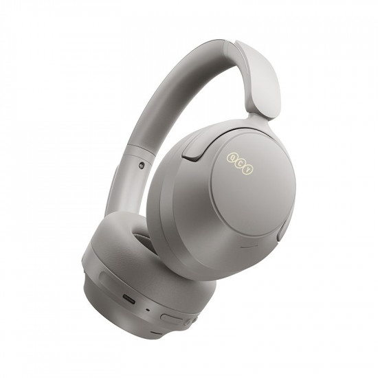 QCY H3S Headphones Grey - Type-C & Bluetooth 6.0 ANC iOS/Android Call Noise Cancelling Headset 102h