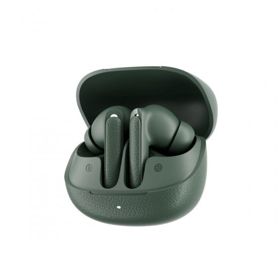 QCY Buds ANC Green (HT15)- 45db ANC TWS Earbuds 35h 5 mic ENC, ear-canal adaptive tech, leather case