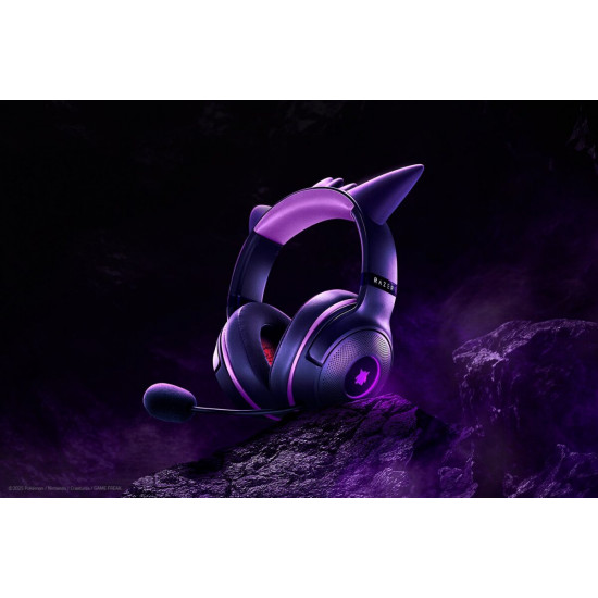 Kraken Kitty V2 Gengar Pokemon Ed. – RGB – USB 7.1 Gaming Headset – Purple Ears – PC / PS5 / SWITCH