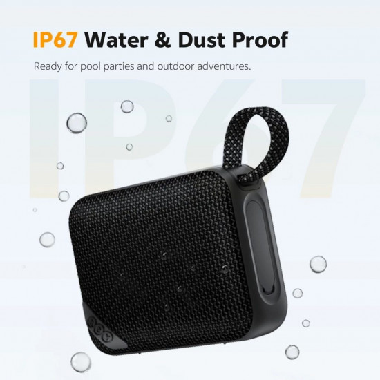 QCY SP2 Grey - Pocket Size IP67 RGB BT Speaker Deep Punch Bass TWS Stereo Subwoofer 17h