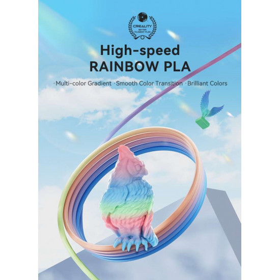 Creality Hyper PLA  Rainbow Wild Blossom Short Grad.- Fast Printing Filament with CFS tag 1kg 1.75