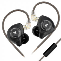 KZ EDX PRO Black Mic - IEM 3,5 In Ear Monitor Earphones, 1DD Dynamic, HIFI bass, Noise Cancelling, I
