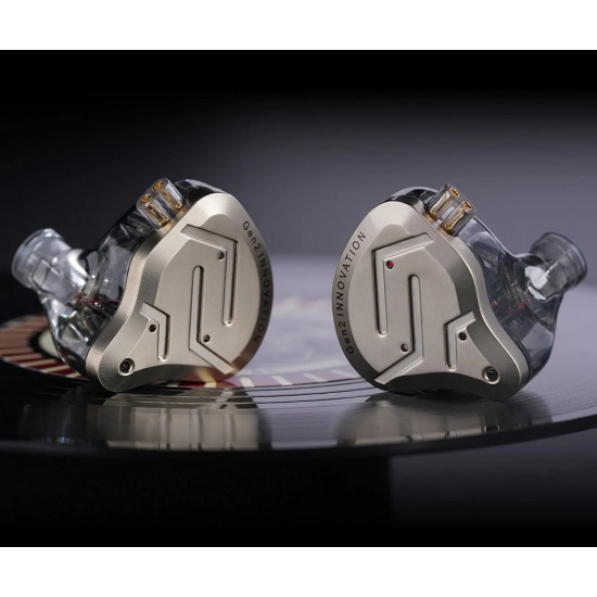 KZ ZSN PRO 2 Gold With Mic - IEM 3,5 In Ear Monitor Earphones, Hybrid 1BA+1DD 10mm, metal, HIFI bass