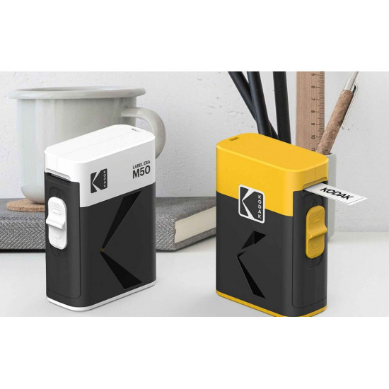 Kodak Label ERA M50 Label Maker Machine, Yellow (Label Printer with 1 Roll Sticker Label)