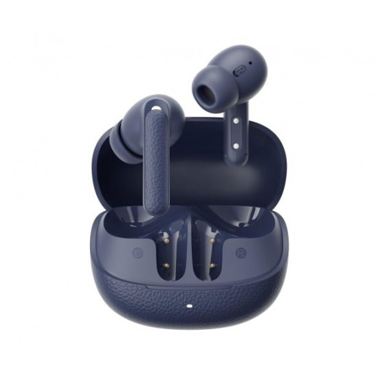 QCY Buds ANC Blue (HT15) - 45db ANC TWS Earbuds 35h 5 mic ENC, ear-canal adaptive tech, leather case