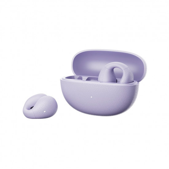 QCY Crossky C10 Purple Open Ear TPU Earclip, IPX5 Call Noise Reduction BT 5.4 Earbuds 30h