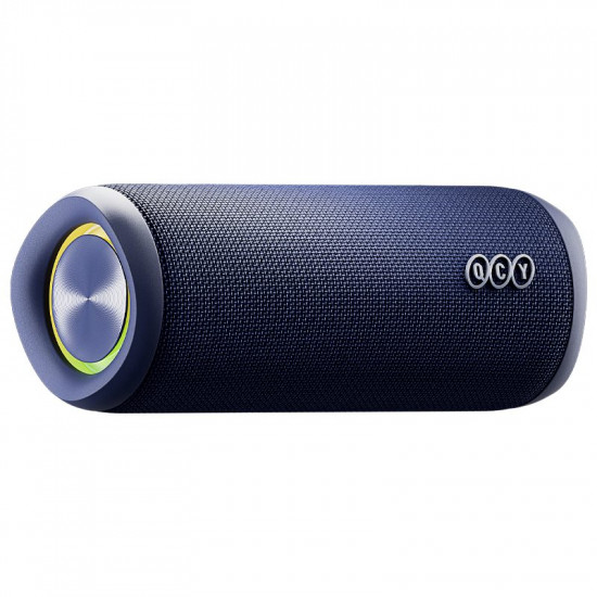 QCY SP7 Blue -  Portable Bluetooth Speaker w Stereo Sound 40W, Mic for Calls, RGB Light Show