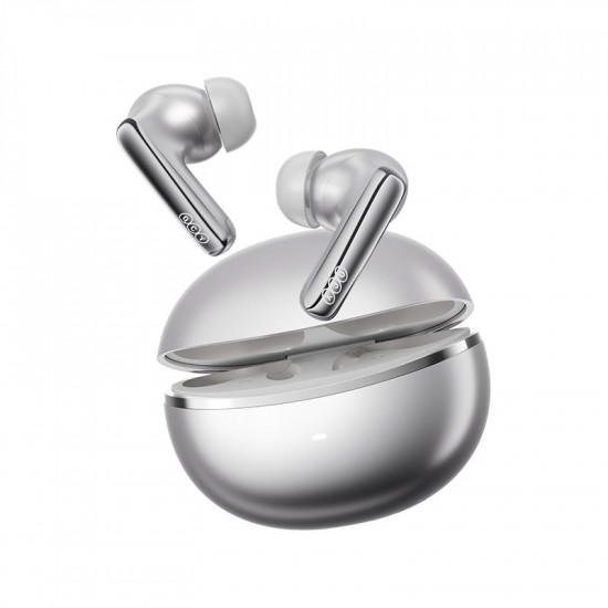 QCY Melobuds N70 ANC Silver Titanium - HT18 TWS Flagship Hi-Res Earbuds BT 6.0 IPX5 Wireless charge