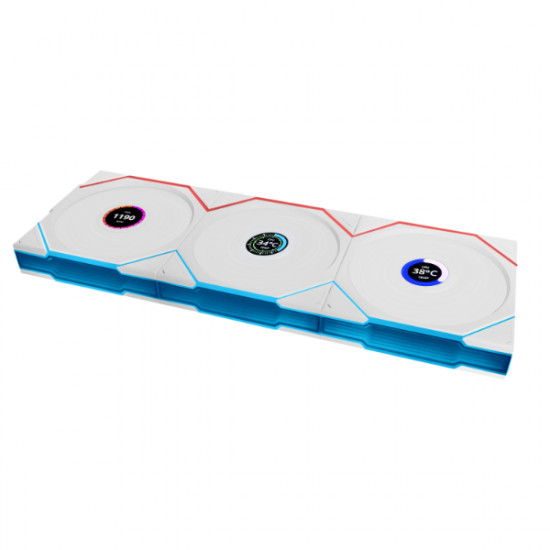 Lian Li UNI FAN TL-LCD Wireless Reverse 120 White (3pcs & controller) Case Fan