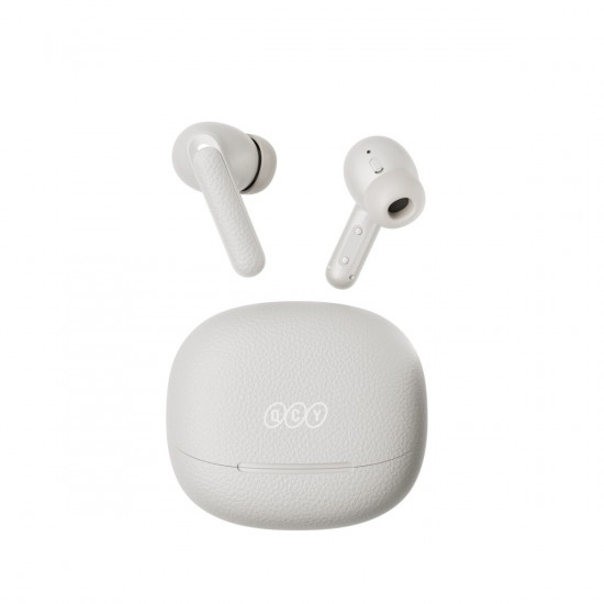QCY Crossky C10 White Open Ear TPU Earclip, IPX5 Call Noise Reduction BT 5.4 Earbuds 30h