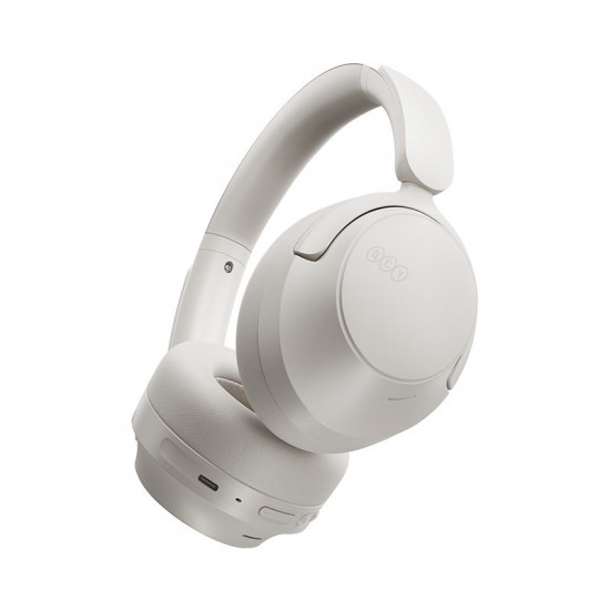 QCY H3S Headphones White - Type-C & Bluetooth 6.0 ANC iOS/Android Call Noise Cancelling Headset102h