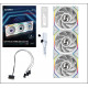 Lian Li UNIFAN SL Wireless LCD 120 -3PCS Reverse White (Triple pack include Controller) - Case Fan