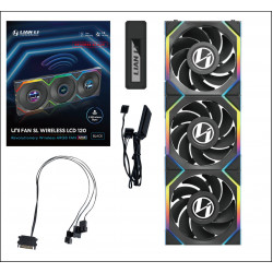 Lian Li UNIFAN SL Wireless LCD 120 -3PCS Reverse Black (Triple pack include Controller) - Case Fan