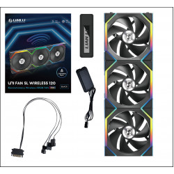 Lian Li UNIFAN SL Wireless 120 -3PCS Black (Triple pack include Controller) - Case Fan