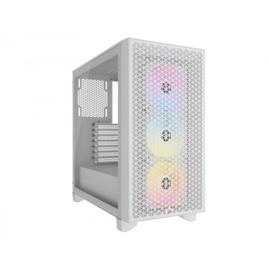 Corsair Mid Tower ATX Case 3000D RGB Airflow Windowed Tempered Glass - White - CC-9011256-WW CC-9011256-WW