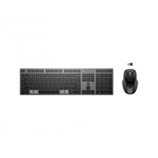 HP 720 Multi-Device Rechargeable Wireless Keyboard and Mouse Combo - Black - 9T5A9AA 9T5A9AA