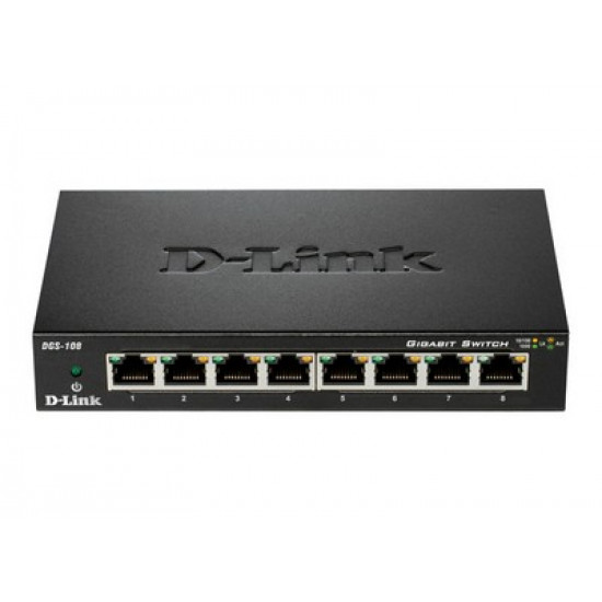 D-Link Switch 8-Port Gigabit Ethernet Metal Housing Unmanaged (DGS- 108GL) DGS-108GL