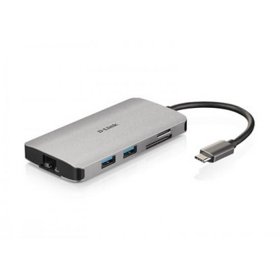 D-Link 8-in-1 USB-C Hub with HDMI/Ethernet/Card Reader/Power Delivery (DUB-M810) DUB-M810