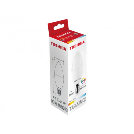 TOSHIBA LED C37 E14 7W 3000K DELS-CD3400714AE21