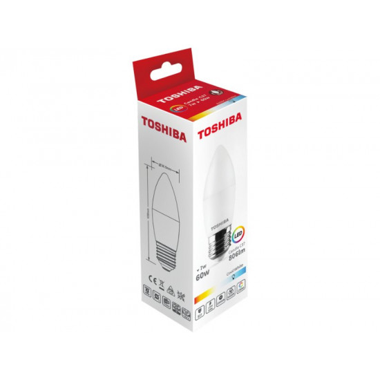 TOSHIBA LED C37 E27 7W 6500K DELS-CDC400727AE21
