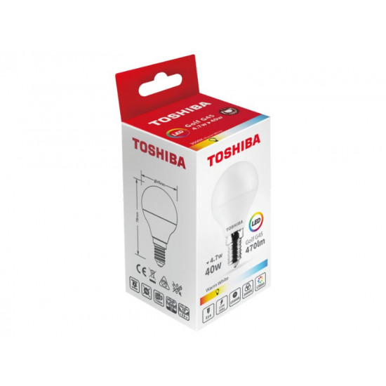 TOSHIBA LED G45 E14 4.7W 3000K DELS-GF344P714AE21