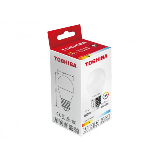 TOSHIBA LED G45 E27 7W 3000K DELS-GF3400727AE21