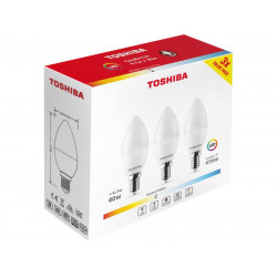 TOSHIBA LED 3PACK C37 E14 4.7W 4000K DELS-CD444P714AE23