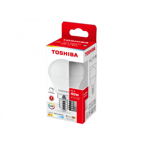 TOSHIBA LED G45 E14 5W 3000K DIMMABLE DELS-GF3400514DE51