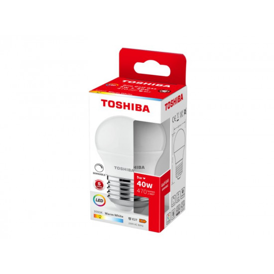 TOSHIBA LED G45 E27 5W 3000K DIMMABLE DELS-GF3400527DE51