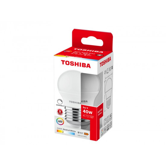 TOSHIBA LED G45 E27 5W 4000K DIMMABLE DELS-GF4400527DE51