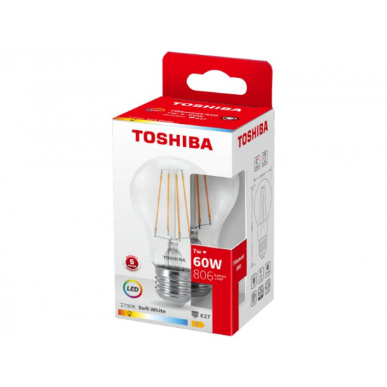 TOSHIBA LED FILAMENT A60 E27 7W 2700K DELS-FBW400727AE11