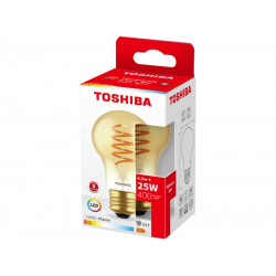 TOSHIBA LED FILAMENT SPIRAL AMBER A60 E27 4.5W 2200K DELS-FBA44P5SAAF11