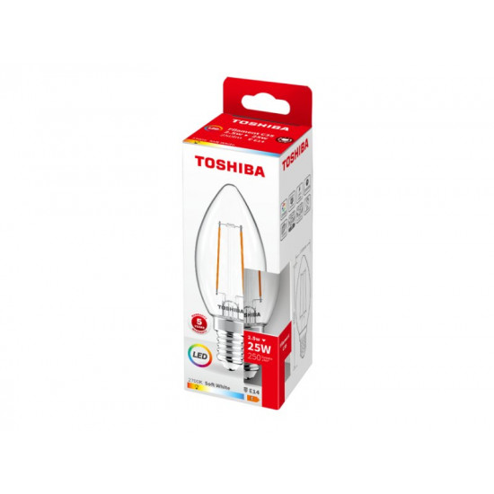 TOSHIBA LED FILAMENT C35 E14 2.5W 2700K DELS-FCW42P514AF11