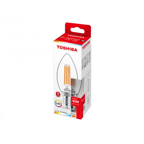 TOSHIBA LED FILAMENT C35 E14 4.5W 2700K DELS-FCW44P514AF11