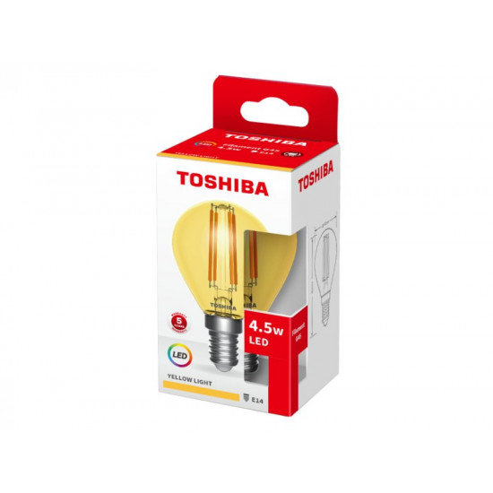 TOSHIBA LED FILAMENT COLOR YELLOW G45 E14 4.5W DELS-FGY44P5Y4AF11