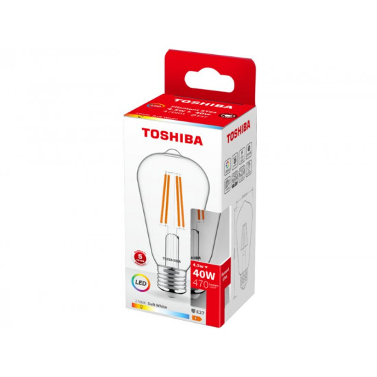 TOSHIBA LED FILAMENT ST64 E27 4.5W 2700K DELS-STW44P567AF11