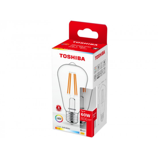 TOSHIBA LED FILAMENT ST64 E27 7W 2700K DELS-STW400767AE11