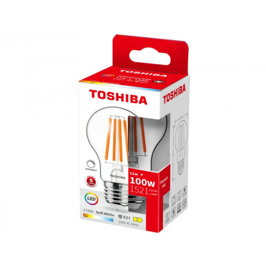 TOSHIBA LED FILAMENT A60 E27 11W 2700K DIMMABLE DELS-FBW401127DD11