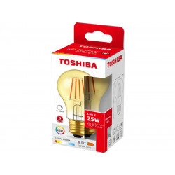 TOSHIBA LED FILAMENT AMBER A60 E27 4.5W 2200K DIMMABLE DELS-FBA44P5A7DF11