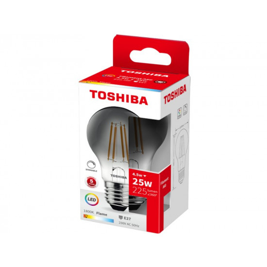 TOSHIBA LED FILAMENT SMOKY A60 E27 4.5W 1800K DIMMABLE DELS-FBE44P5S7DG11