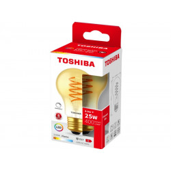 TOSHIBA LED FILAMENT SPIRAL AMBER A60 E27 4.9W 2200K DIMMABLE DELS-FBA44P9SADG11