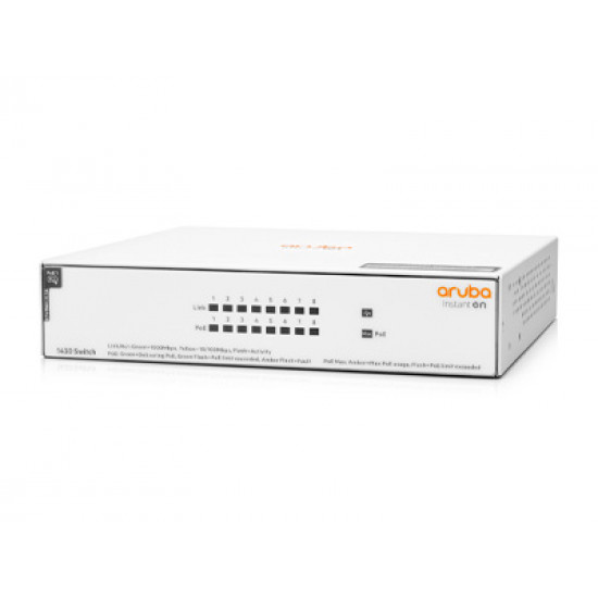 HPE Aruba Instant On 1430 8G Class4 PoE 64W Switch (R8R46A) R8R46A