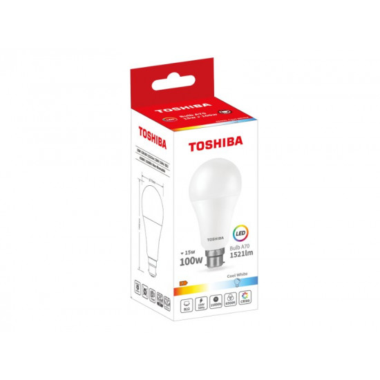 TOSHIBA LED A70 B22 15W 6500K DELS-BLC401522AE21