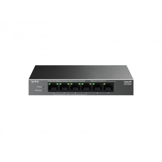 TP-Link Switch 6-Port 10/100Mbps 4-Port PoE (LS106LP) LS106LP
