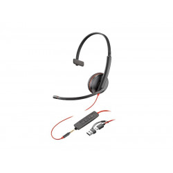 Poly Blackwire 3215 Monaural USB-C Headset +3.5mm Plug +USB-C/A Adapter - 8X227AA 8X227AA